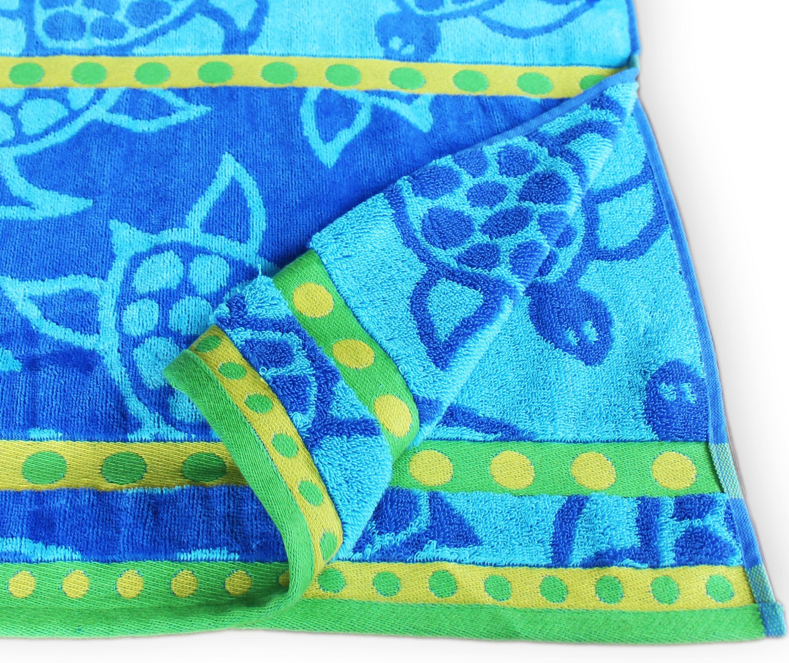 Beach Towel Blue Turtle Large Luxurious Soft Velour Swim Towel