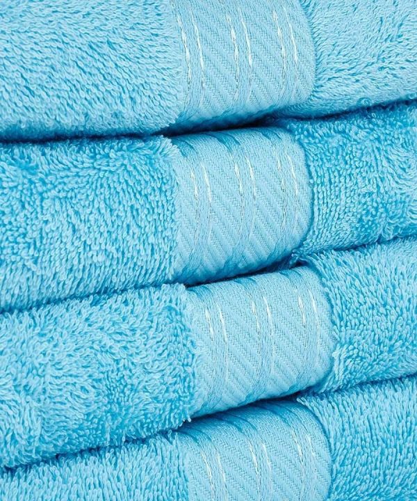Matching Towel Set in Bright Blue Luxury Cotton Aqua Bath Towels