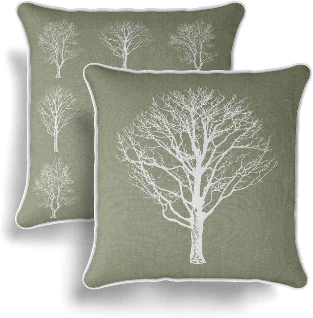 Sage Green Cushion Covers Wodland Tree 43 x 43 cm