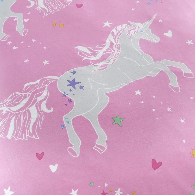 beautiful glowing unicorn duvet cover and curtain set