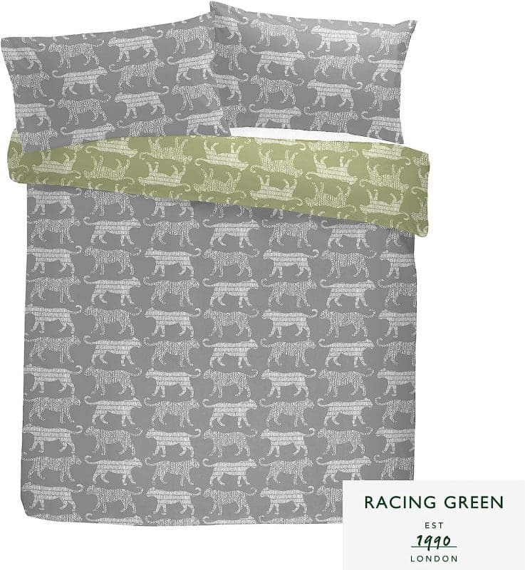 grey leopard bed cover set