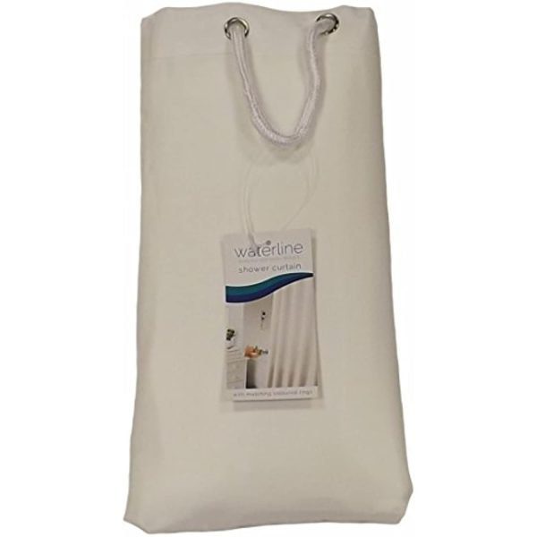 Spectrum 180 x 180 cm Shower Curtain and Rings Set, Cream Bentley