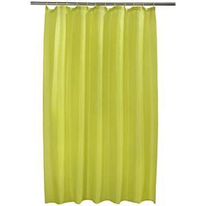 VIBRANT LIME GREEN SHOWER CURTAIN 180CM X 180CM INCLUDES RINGS