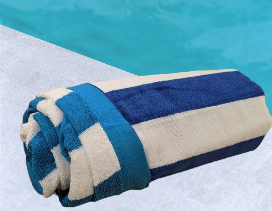 Large Beach Towels Blue & White Stripe Beach Towels on Sale £9.99