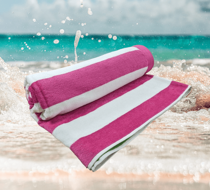 oversized beach towel on sale pink stripes multicolours