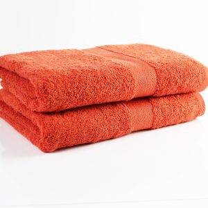 dark orange oversized egyptian cotton towel sets