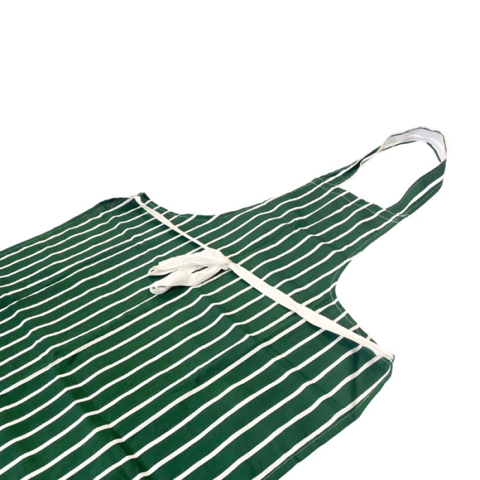 Striped Cotton Apron in Green or Red - Image 4